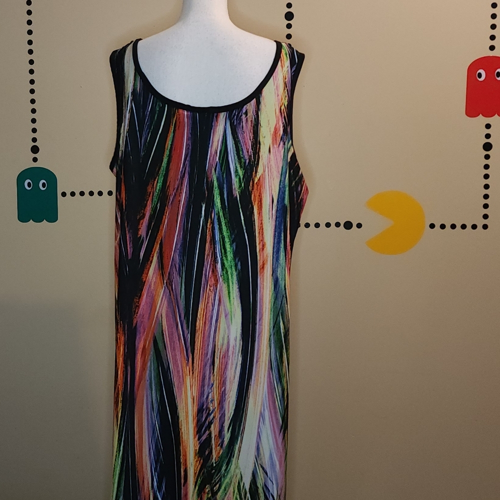 Avenue Maxi hi lo colorful sleeveless dress 22 24 - Picture 3 of 8